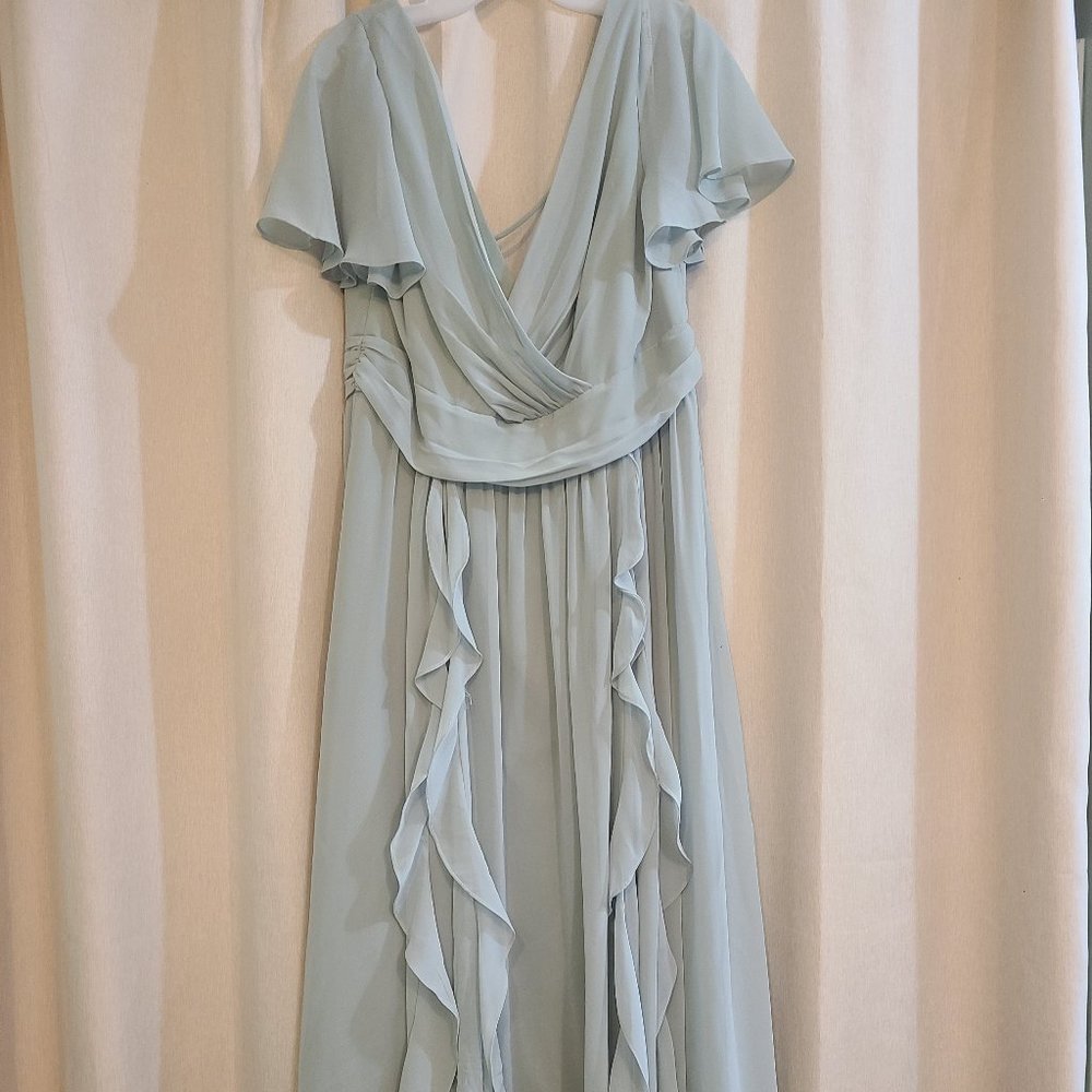 Dusty Sage flutter sleeve dress